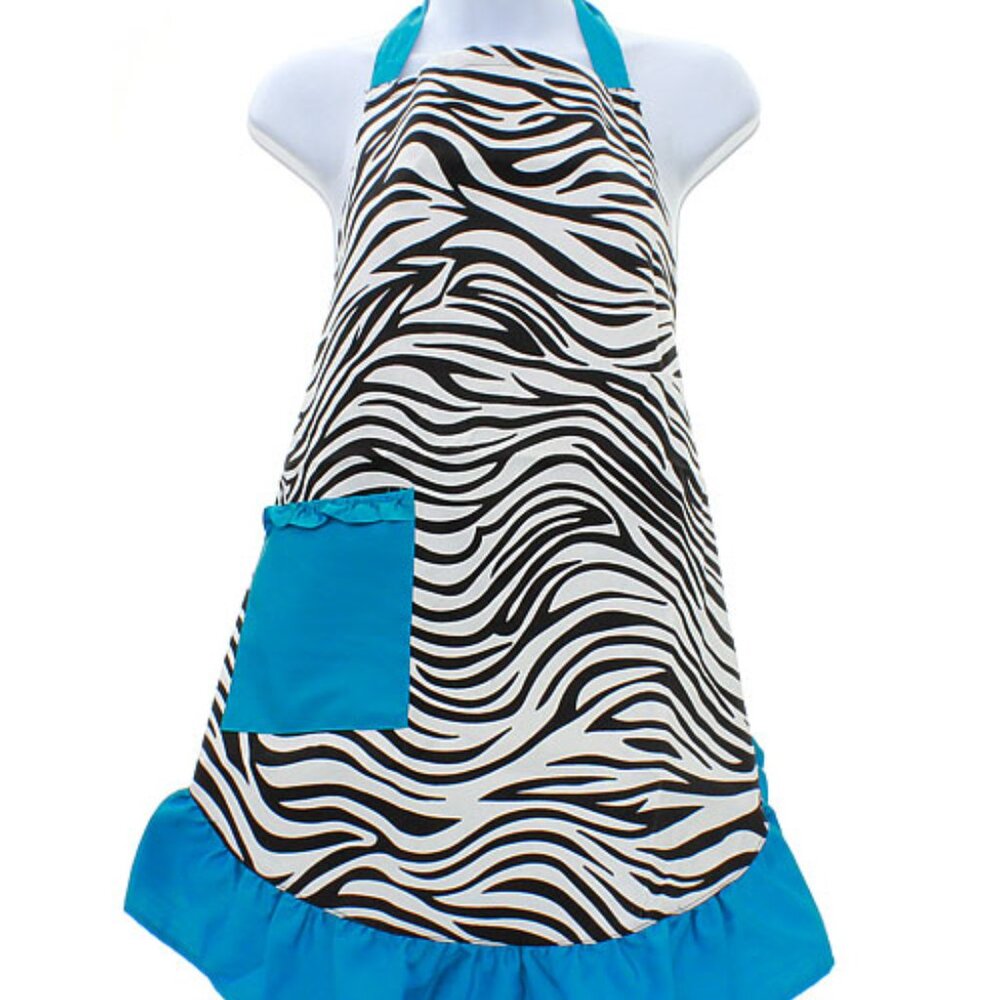 Blue Zebra Apron
